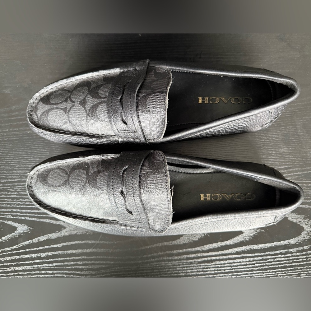 Coach Men's Black Signature Penny Loafers